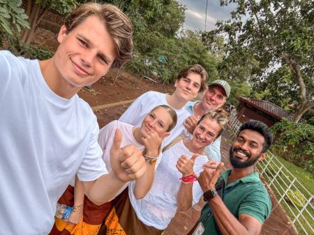 Tourists enjoying Anuradhapura tuk tuk tour with local guide Sri Lanka
